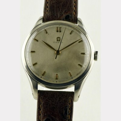 Stainless Steel Manual Winding Jumbo Watch from Omega, Switzerland, 1940s-LOB-692460