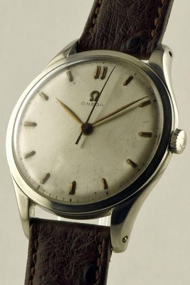 Stainless Steel Manual Winding Jumbo Watch from Omega, Switzerland, 1940s-LOB-692460