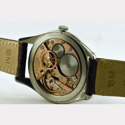 Stainless Steel Manual Winding Jumbo Watch from Omega, Switzerland, 1940s-LOB-692460