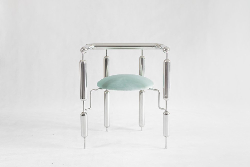 Stainless Steel Poodle Armchair by Metis Design Studio