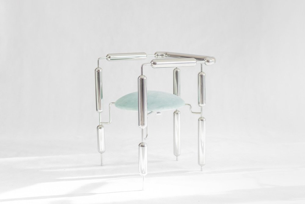 Stainless Steel Poodle Armchair by Metis Design Studio