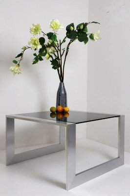 Stainless Steel Smoke Glass Coffee Table, 1970s-ESB-1376741