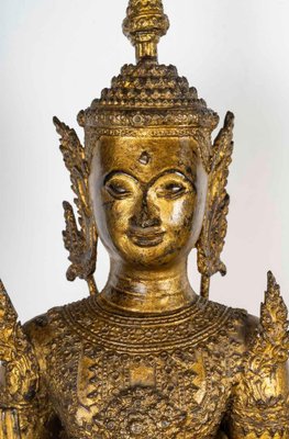 Standing Buddha Sculpture in Chased and Gilded Bronze, 1700s-WFS-2031742