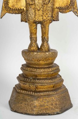 Standing Buddha Sculpture in Chased and Gilded Bronze, 1700s-WFS-2031742