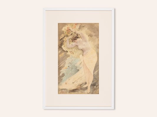 Standing Nude Woman, 1901, Watercolor on Paper, Framed-GPP-1085127