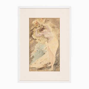 Standing Nude Woman, 1901, Watercolor on Paper, Framed-GPP-1085127