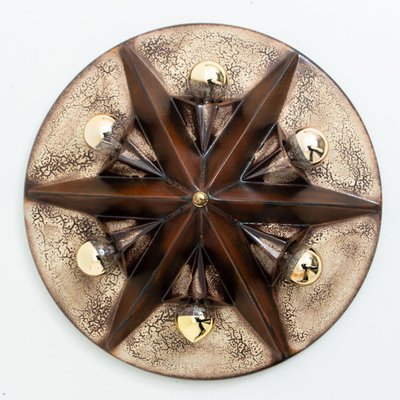 Star Lamps in Brown and Beige Ceramic, Germany, 1970s, Set of 2-VDW-1732366