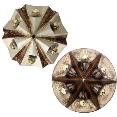 Star Lamps in Brown and Beige Ceramic, Germany, 1970s, Set of 2-VDW-1732366