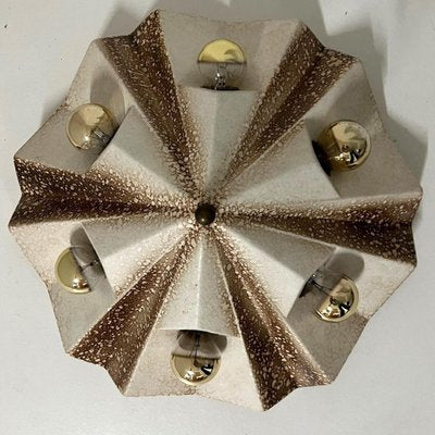 Star Lamps in Brown and Beige Ceramic, Germany, 1970s, Set of 2-VDW-1732366