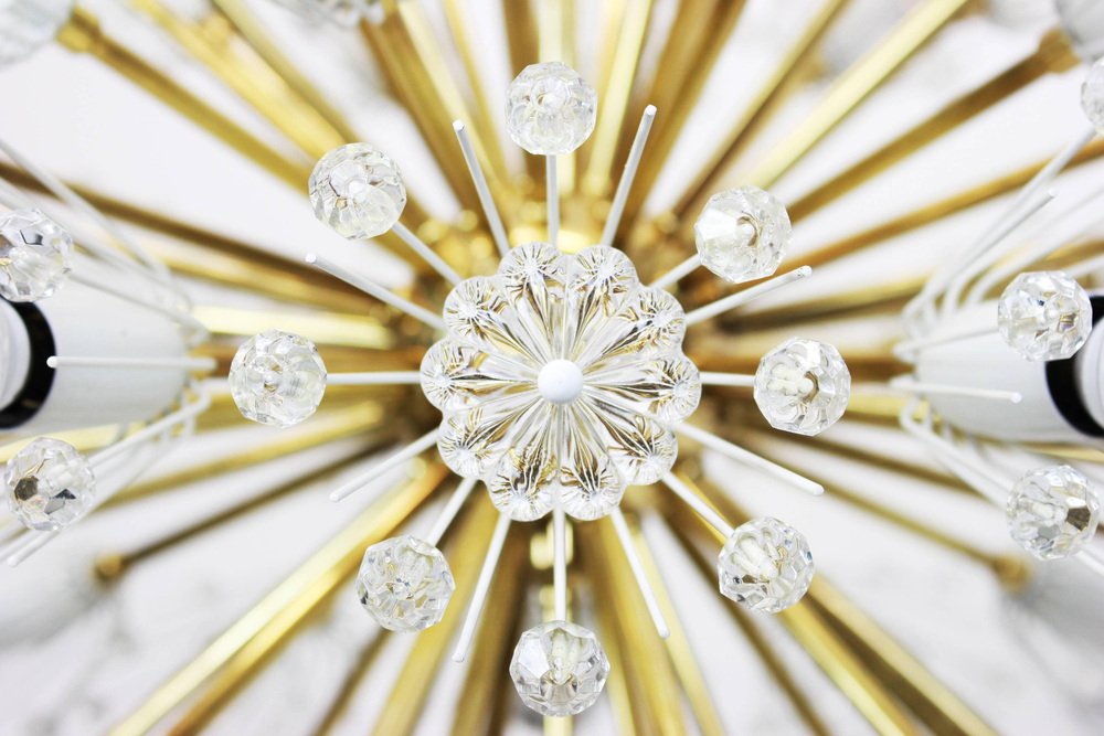 Starburst Brass Chandelier by Emil Stejnar, Austria, 1960s From Rupert Nikoll