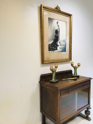 State Portrait of Former Dutch Queen Juliana in Gold Frame with Plaster Crown by Marius Meijboom, 1948-WQJ-745437