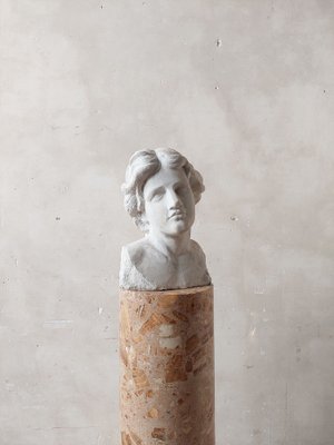 Statuary Bust, 1800s, Carrara Marble-TDA-1801189