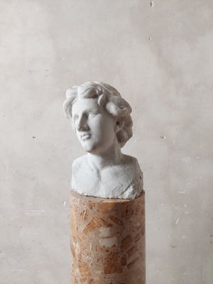 Statuary Bust, 1800s, Carrara Marble-TDA-1801189