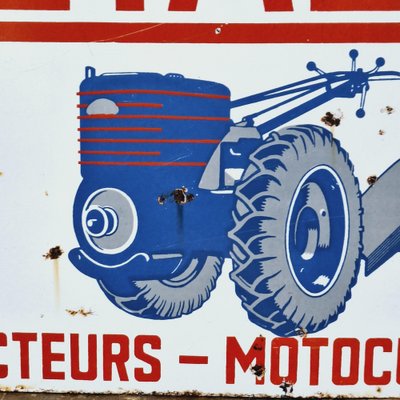 Staub Tractors Metal Enamel Sign, France, 1950s-FRB-1756714