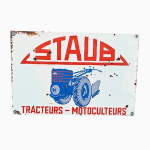 Staub Tractors Metal Enamel Sign, France, 1950s-FRB-1756714