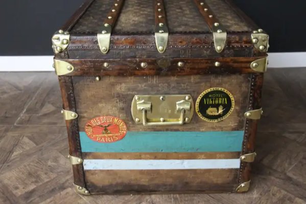 Steamer Trunk in Monogram Woven Canvas from Bigot and Morand, 1890s-YF-2023386