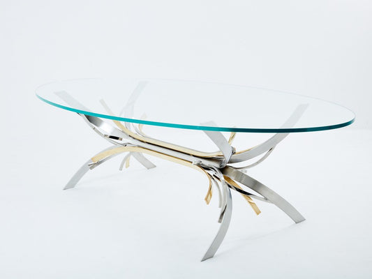 Steel and Brass Dining Table by Maria Pergay, 1970