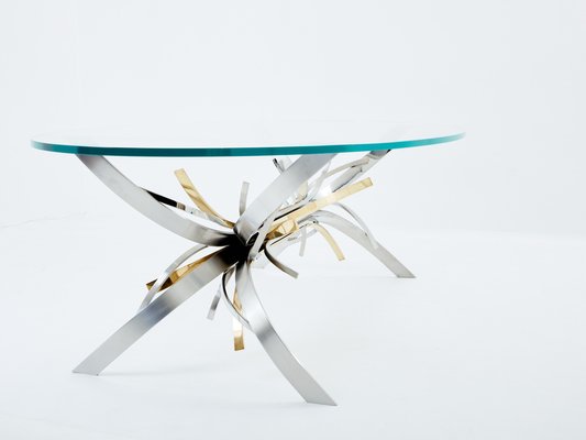 Steel and Brass Dining Table by Maria Pergay, 1970-YJA-1820227