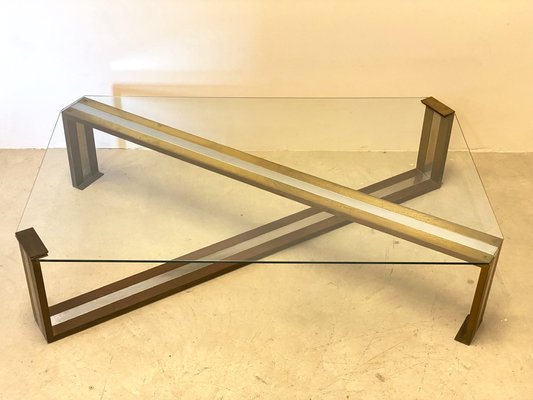 Steel and Brass Table, 1970s-NPC-1326089