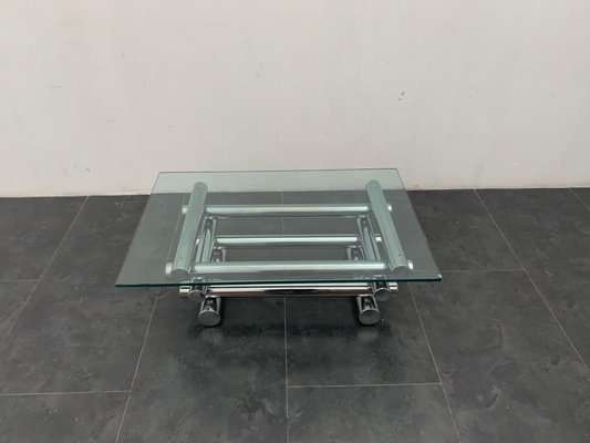 Steel and Glass Coffee Table, 1970s-IJR-1077265