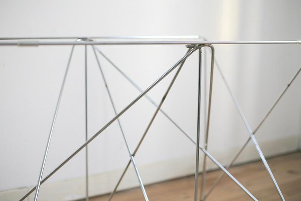 Steel and Glass Dining Table by Max Sauze for Max Sauze Studio, 1970s-MAO-549136