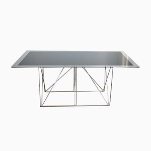 Steel and Glass Dining Table by Max Sauze for Max Sauze Studio, 1970s-MAO-549136