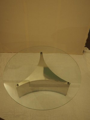 Steel and Glass Table, 1970s-TKR-902625