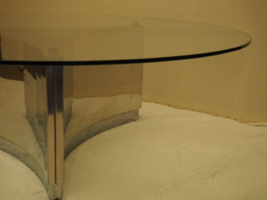 Steel and Glass Table, 1970s-TKR-902625