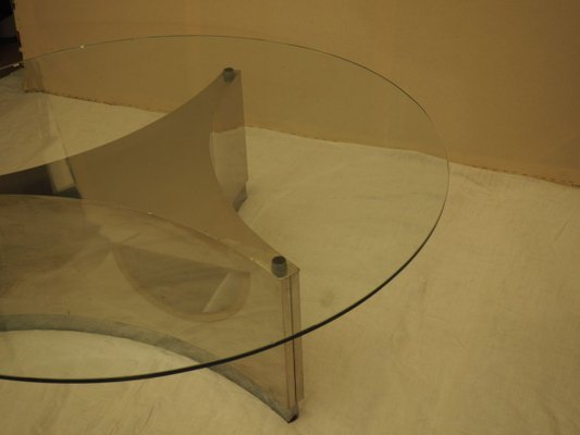 Steel and Glass Table, 1970s-TKR-902625