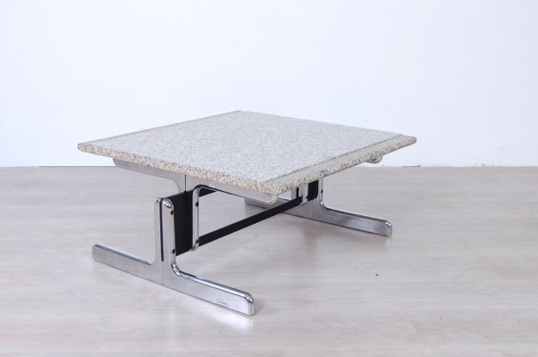 Steel and Granite Coffee Tables by Ammannati & Vitelli for Bruno Brunati, 1970s, Set of 2-XSG-687799