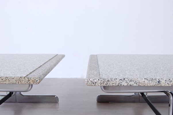 Steel and Granite Coffee Tables by Ammannati & Vitelli for Bruno Brunati, 1970s, Set of 2-XSG-687799