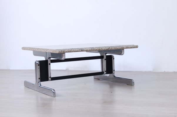 Steel and Granite Coffee Tables by Ammannati & Vitelli for Bruno Brunati, 1970s, Set of 2-XSG-687799