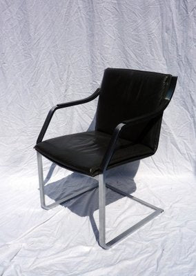 Steel and Leather Cantilever Chair-UML-1816035