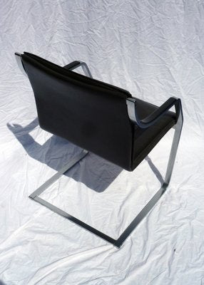 Steel and Leather Cantilever Chair-UML-1816035