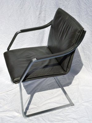 Steel and Leather Cantilever Chair-UML-1816035