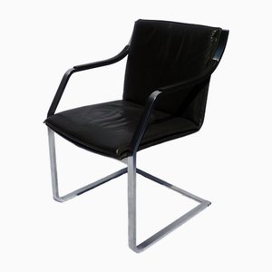 Steel and Leather Cantilever Chair-UML-1816035