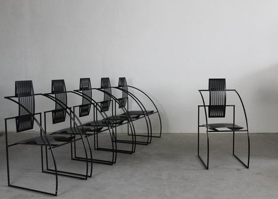 Steel and Metal La Quinta Chairs by Mario Botta attributed to Alias, Italy, 1985, Set of 6-IVC-1446888