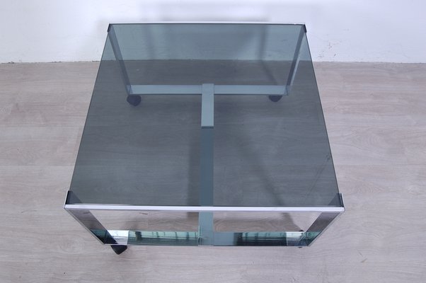 Steel and Smoke Glass Coffee Table, 1970s-XSG-1304826