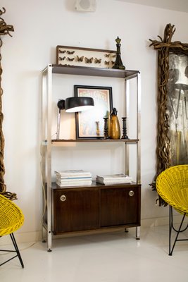 Steel and Teak Office Shelf from ICF Padova, Italy, 1970s-UZ-1448563