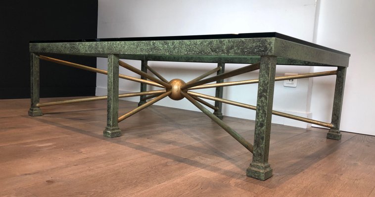 Steel and Wrought Iron Coffee Table, 1940s-BA-1438030