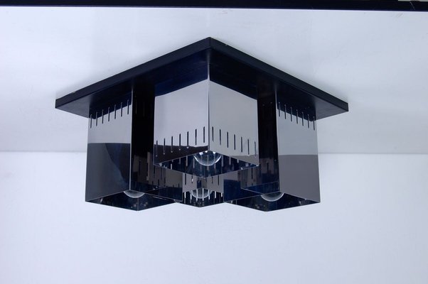 Steel Ceiling Lamp in the Style of Poliarte, 1970s-XSG-722218