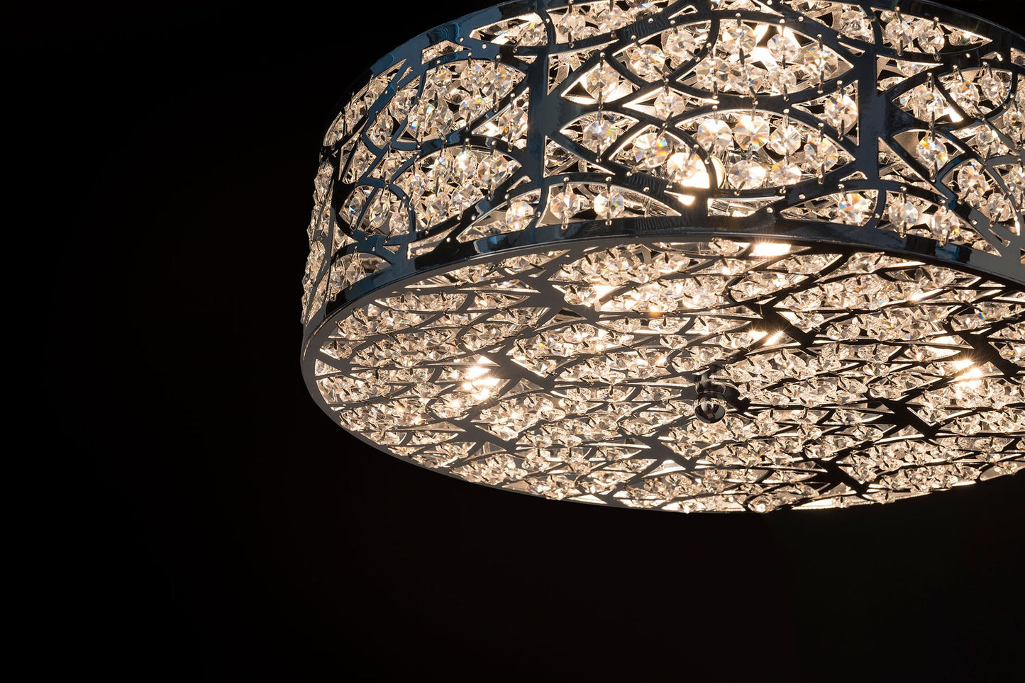 Steel & Crystal Cilindro Orrizontale Arabesque 12 Ceiling Lamp from Vgnewtrend