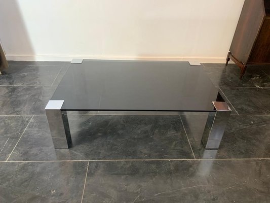 Steel & Crystal Coffee Table from Cidue, 1970s-IJR-1359245