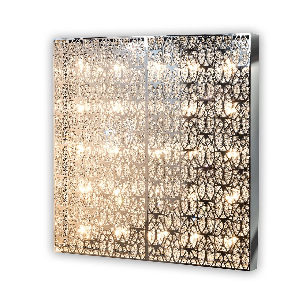 Steel & Crystal Domino Square Arabesque 100 Da Parete Lamp from Vgnewtrend