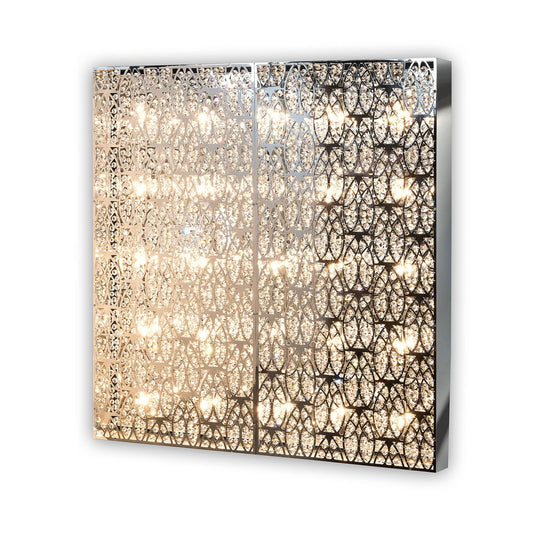 Steel & Crystal Domino Square Arabesque 100 Da Parete Lamp from Vgnewtrend