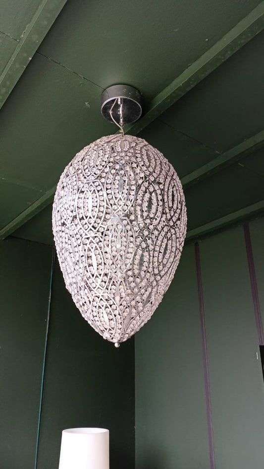 Steel & Crystal Egg Arabesque 119 Ceiling Lamp from Vgnewtrend