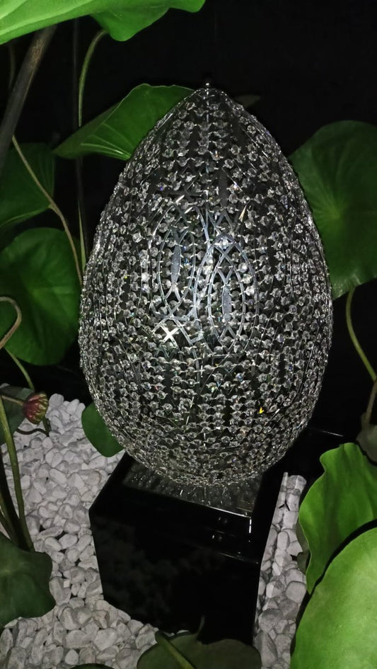 Steel & Crystal Egg Arabesque 155 Table Lamp from Vgnewtrend