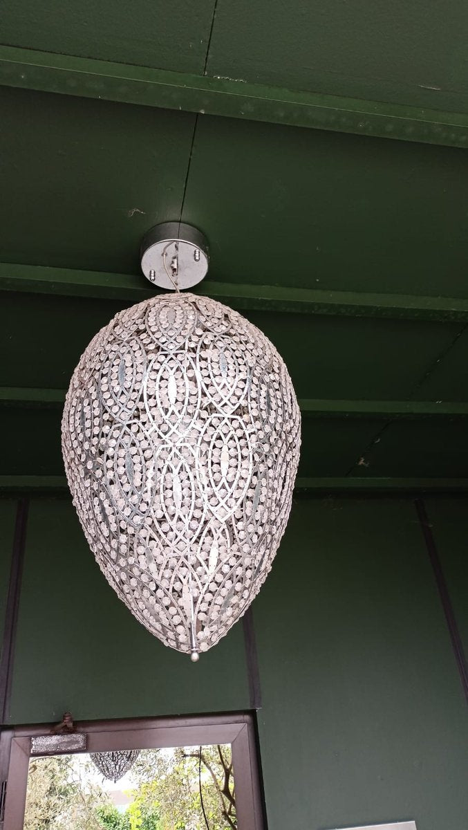 Steel & Crystal Egg Arabesque 156 Ceiling Lamp from Vgnewtrend