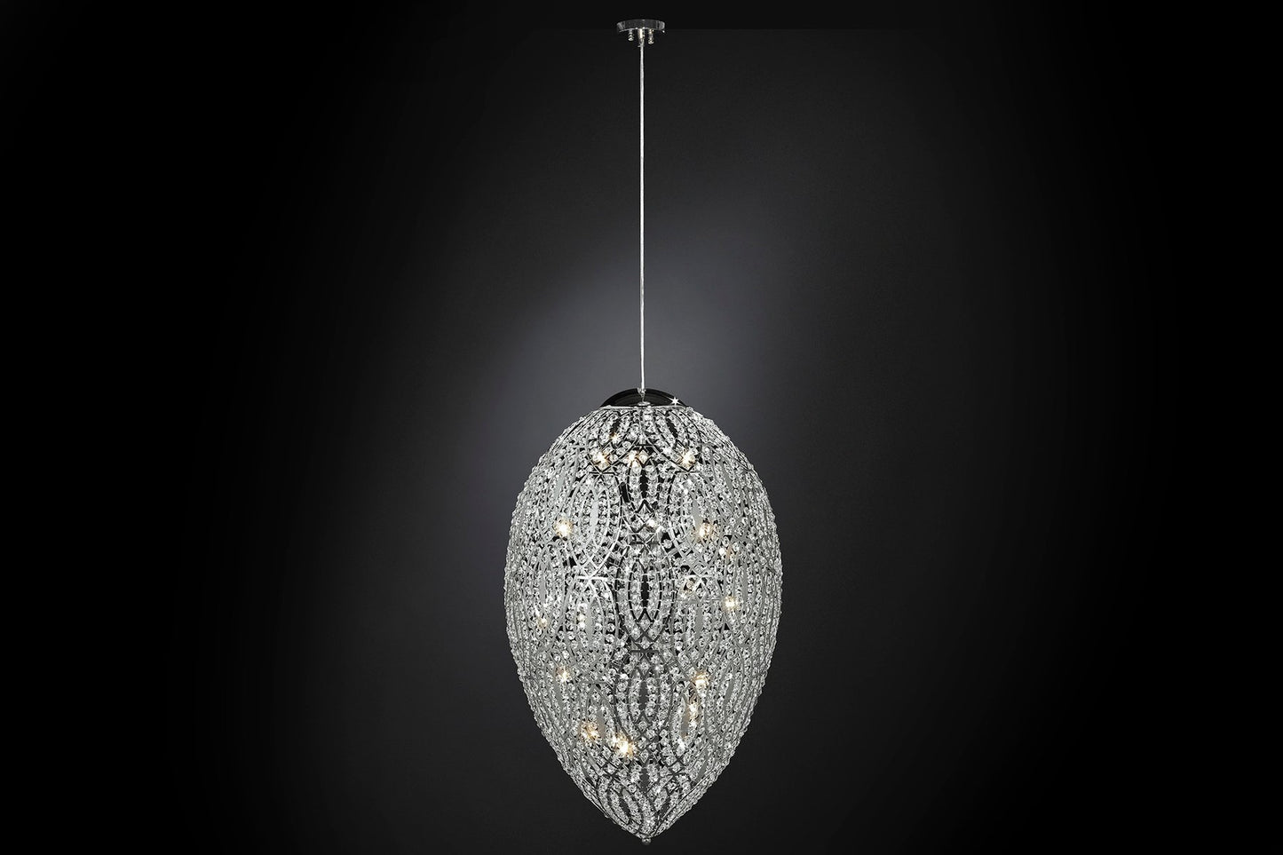 Steel & Crystal Egg Arabesque 156 Ceiling Lamp from Vgnewtrend