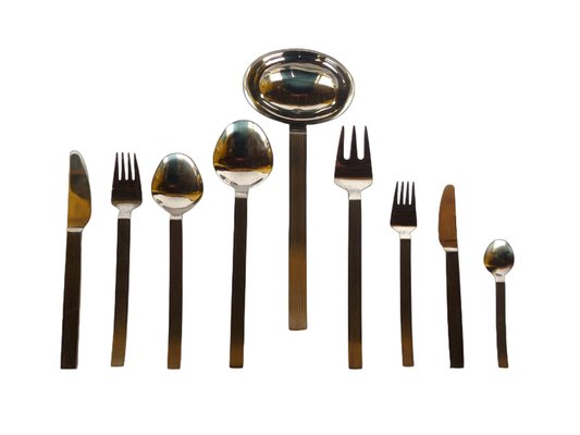 Steel Cutlery by Nencioni Moleri for Design Zani, 1960s, Set of 75-KGD-1807115